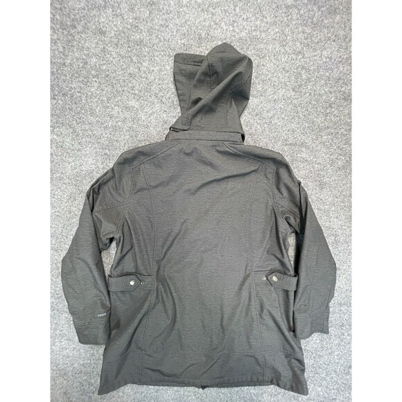 Free Country Softshell Coat Women's 1X Plus Gray Hood Full Zip Pockets Lined - Picture 2 of 8